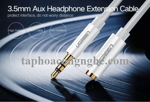 Ugreen 10746 0.5M màu Trắng Cáp âm thanh 3.5mm nối dài AV124 30010746